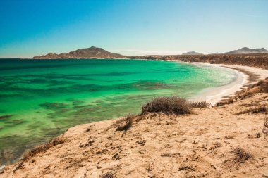Bakış gelen bay, Cabo denizin Baja California sur Meksika çölün birleştiği Pulmo,.
