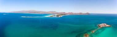 Isla San Jose, Baja California Sur, Meksika hava panoramik manzaralarını. Deniz cortez.