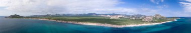 Bakış gelen bay, Cabo denizin Baja California sur Meksika çölün birleştiği Pulmo,.