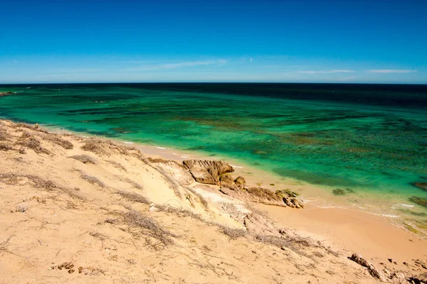 Escenarios Bahía Cabo Pulmo Donde Desierto Encuentra Con Mar Baja — Foto de Stock