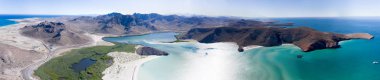 Balandra plaj, Baja California Sur, Meksika havadan izleme.