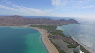Isla San Jose, Baja California Sur, Meksika hava panoramik manzaralarını. Deniz cortez.
