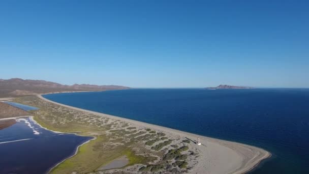 イスラ サンノゼ バハカリフォルニアスル メキシコの空中を一望できます コルテスの海 — ストック動画