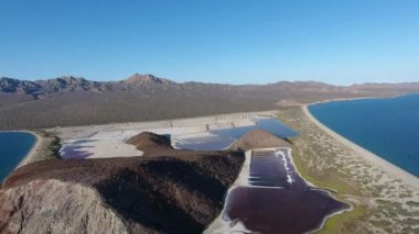 Isla San Jose, Baja California Sur, Meksika hava panoramik manzaralarını. Deniz cortez.