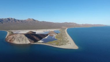 Isla San Jose, Baja California Sur, Meksika hava panoramik manzaralarını. Deniz cortez.