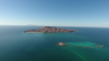 Isla San Jose, Baja California Sur, Meksika hava panoramik manzaralarını. Deniz cortez.