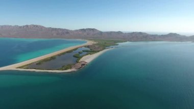 Isla San Jose, Baja California Sur, Meksika hava panoramik manzaralarını. Deniz cortez.