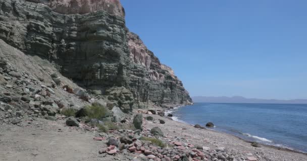 墨西哥滨海下加利福尼亚海岸的沙漠海滩 科尔特斯海 — 图库视频影像