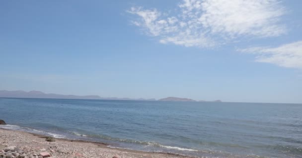 Spiaggia Deserta Lungo Costa Baja California Sur Messico Mare Cortez — Video Stock