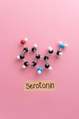 Serotonin chemical formula with 