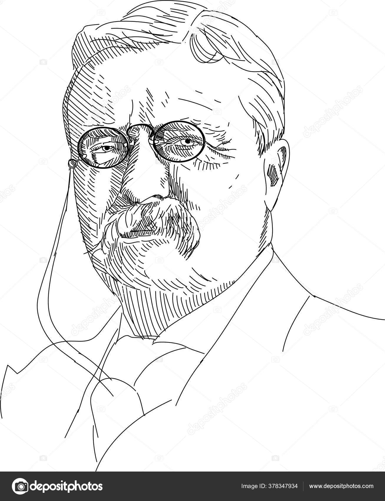 Theodore Roosevelt President Stock Illustration by ©liogkih 378347934
