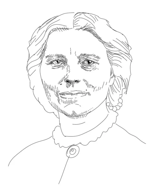 Clara Bartonová Zakladatelka Amerického Červeného Kříže — Stockový vektor