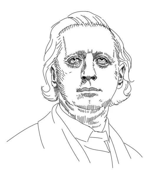 Henry Ward Beecher Líder Religioso Estadounidense — Vector de stock