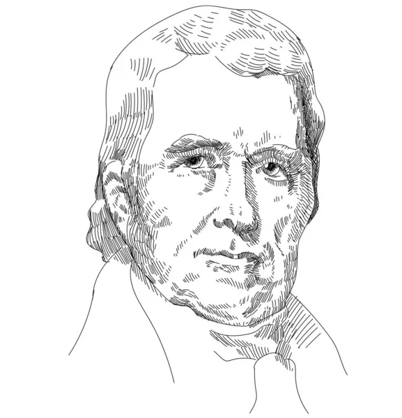 John Marshall Presidente Corte Suprema Los Estados Unidos Uno Los — Vector de stock