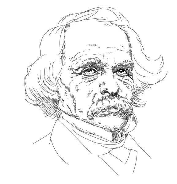 Nathaniel Hawthorne Des Premiers Des Reconnus Maîtres Littérature Américaine — Image vectorielle