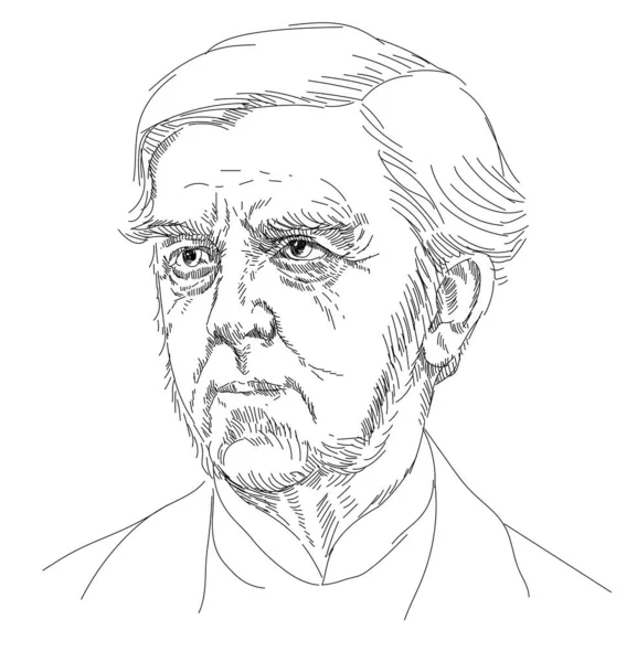 Oliver Wendell Holmes Médecin Poète Écrivain Américain — Image vectorielle