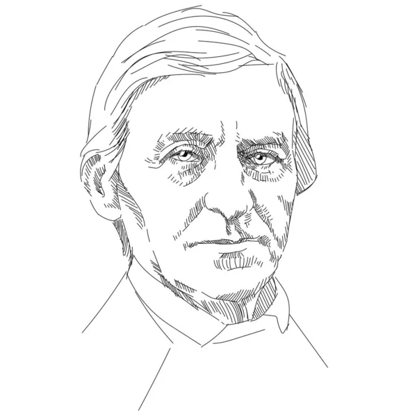 Ralph Waldo Emerson Ensaísta Poeta Filósofo Pastor Palestrante Figura Pública —  Vetores de Stock