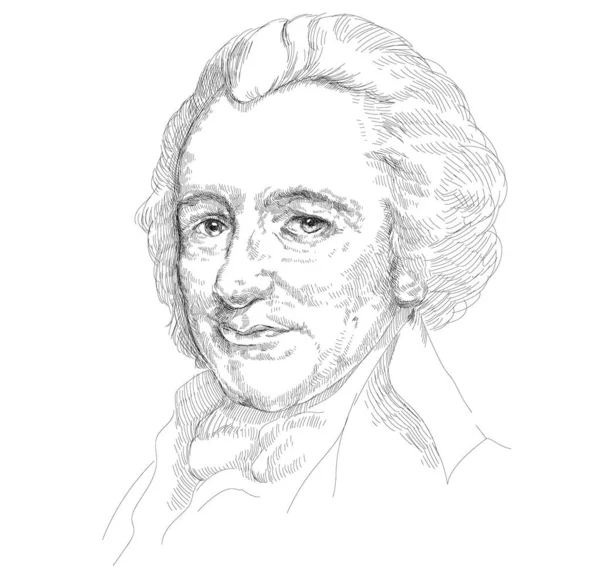 托马斯 Thomas Paine 英美作家 哲学家 评论家 绰号为 美国的教父 — 图库矢量图片