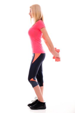 Egzersiz sırasında güzel bir kız.