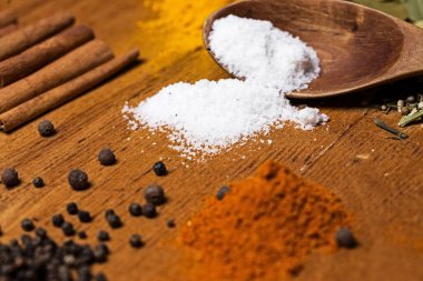 Baharatlar. Masada bir sürü baharat var.