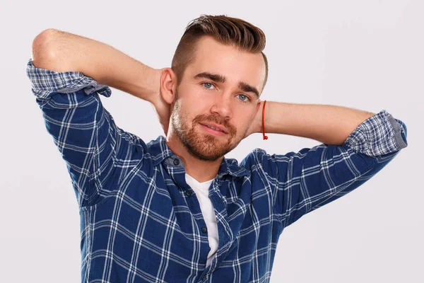 Emociones Sentimientos Joven Con Fondo Blanco —  Fotos de Stock