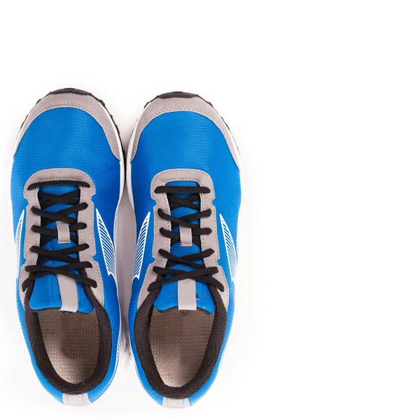 Beyaz Arka Planda Bir Çift Mavi Spor Ayakkabısının Resmi — Stok fotoğraf