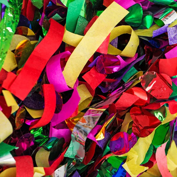 Imagem Com Muitos Fluxos Coloridos Confetes — Fotografia de Stock
