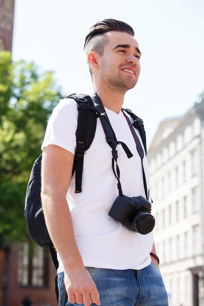 Touristique Homme Pendant Voyage Vacances — Photo