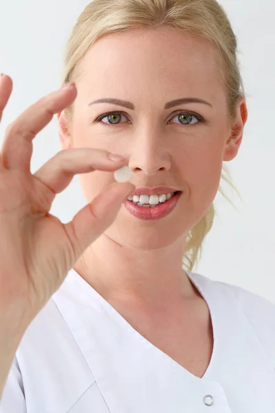 Farmacéutica Hermoso Cosmetólogo Hospital — Foto de Stock