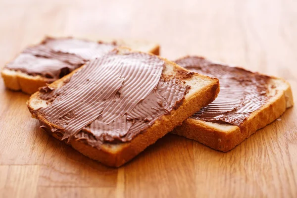 Güzel Yemek Çikolata Kremalı Tost — Stok fotoğraf