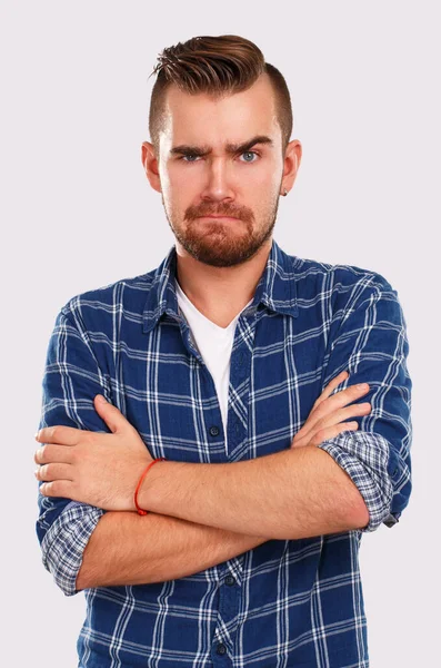 Emoties Gevoelens Jonge Man Met Een Witte Achtergrond — Stockfoto