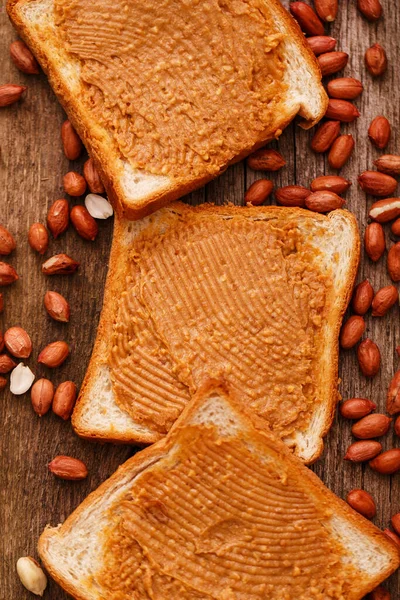 Güzel Yemek Fıstık Ezmesi Kremalı Tost — Stok fotoğraf