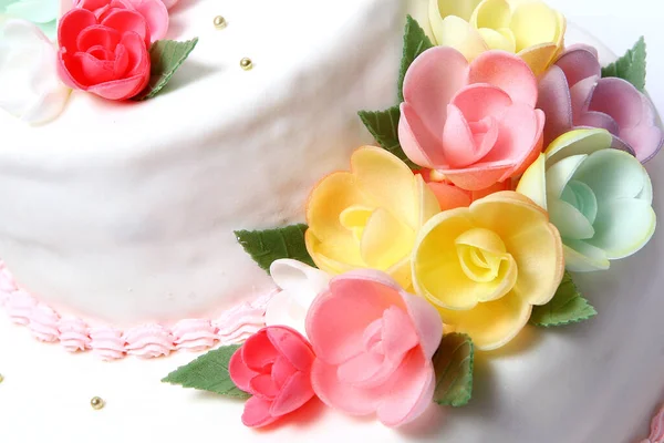 Свадебный Торт Цветовой Флорой — стоковое фото