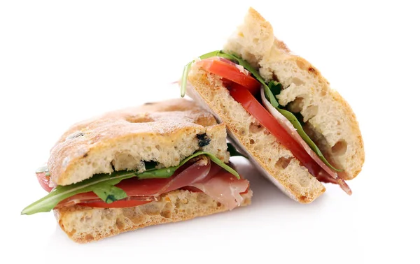 Beyaz Arka Planda Iki Lezzetli Sandviç Resmi — Stok fotoğraf
