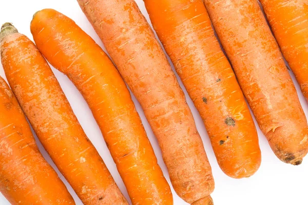 Hortalizas Zanahorias Sobre Fondo Blanco — Foto de Stock