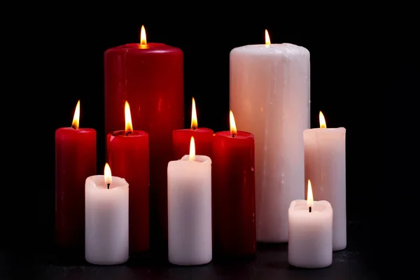 Candele Sfondo Nero — Foto Stock