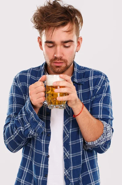 Alcohol Problems Young Alcoholic Beer — Stock Photo, Image