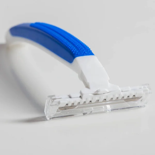 Picture White Blue Razor Men White Background — Stock Photo, Image