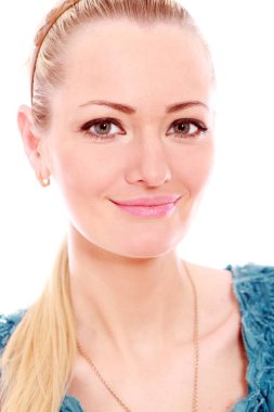 genç ve güzel kız beyaz arka plan üzerinde