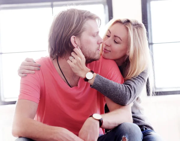 Amor Relación Hermosa Pareja Casa — Foto de Stock