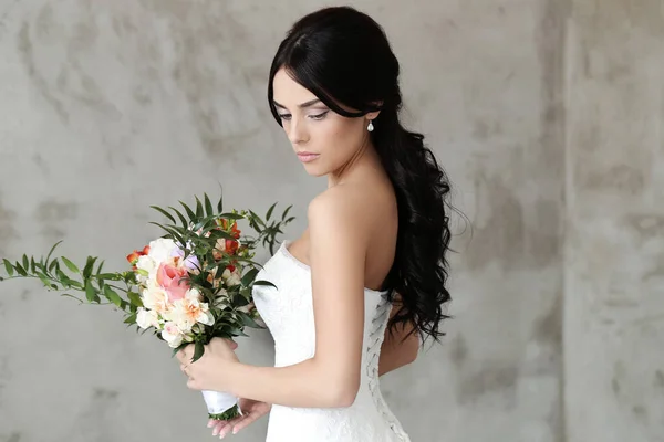 Hermosa Novia Vestido Novia — Foto de Stock