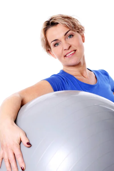 Mujer Mediana Edad Posando Deporte Concepto Vida Saludable —  Fotos de Stock