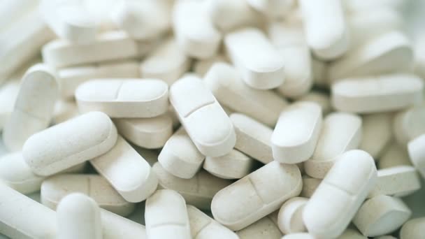 Halom Fehér Tabletták Háttérben — Stock videók