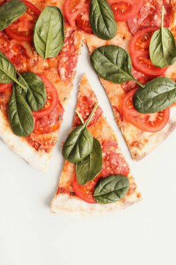 Yiyecekler. Masada pizza var.