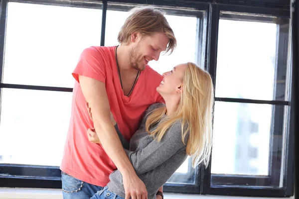 Amor Relacionamento Casal Bonito Casa — Fotografia de Stock