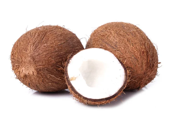 Noce Cocco Sfondo Bianco — Foto Stock