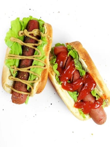 Jídlo Hot Dog Stole — Stock fotografie