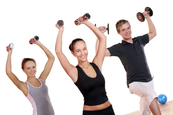 Grupo Pessoas Fazendo Exercício Fitness — Fotografia de Stock