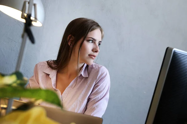 Trabalho Trabalho Menina Escritório — Fotografia de Stock