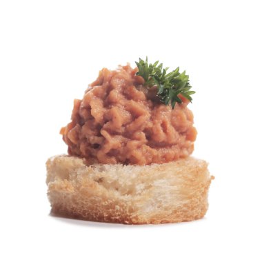 Yiyecekler. Beyaz arka planda nefis aperatifler